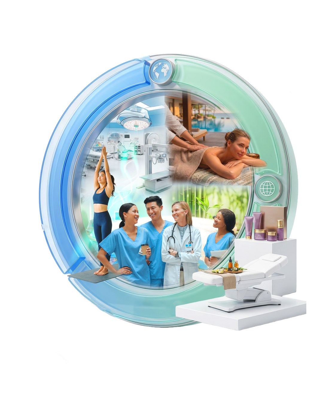 Medical wellness tourism collage